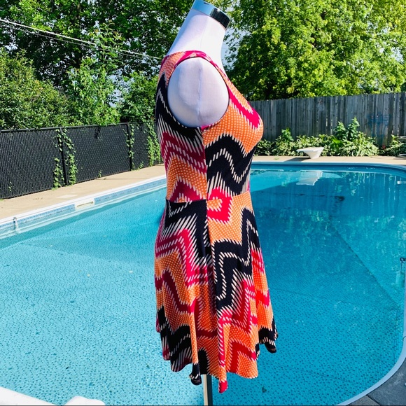 Vintage Havana Coral Fit & Flare Summer Mini Dress - Picture 4 of 7